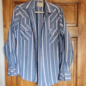 Cowboygirl Blue and Pink Striped Casual Shirt